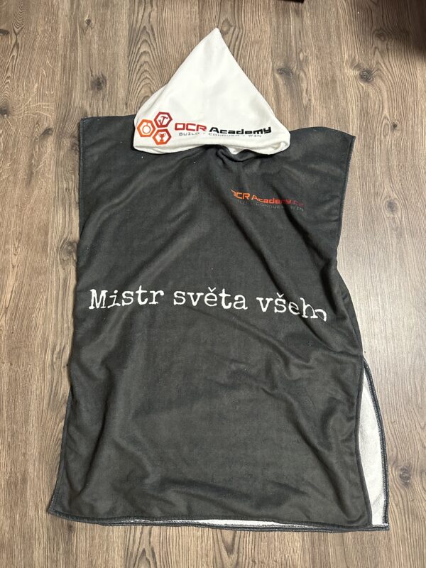 Ručníkové pončo GREY- MISTR SVĚTA VŠEHO