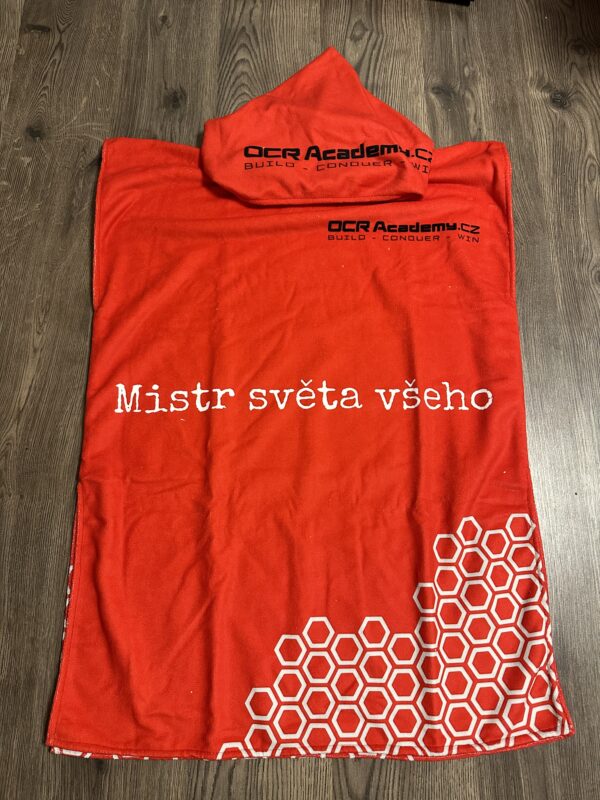 Ručníkové pončo RED - MISTR SVĚTA VŠEHO